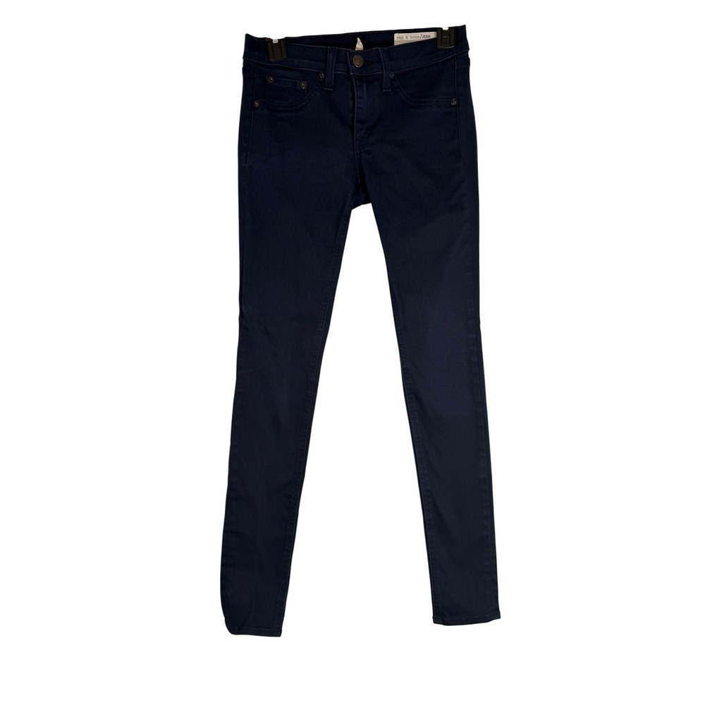 Rag & Bone Jean Navy Sateen Legging Skinny Pants W1503M070 Size 25